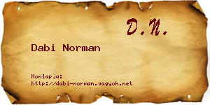Dabi Norman névjegykártya